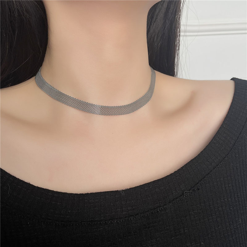 Stainless Steel Mesh Chain Choker Necklace