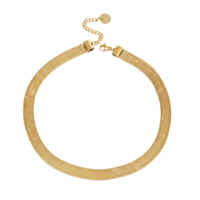 Stainless Steel Mesh Chain Choker Necklace