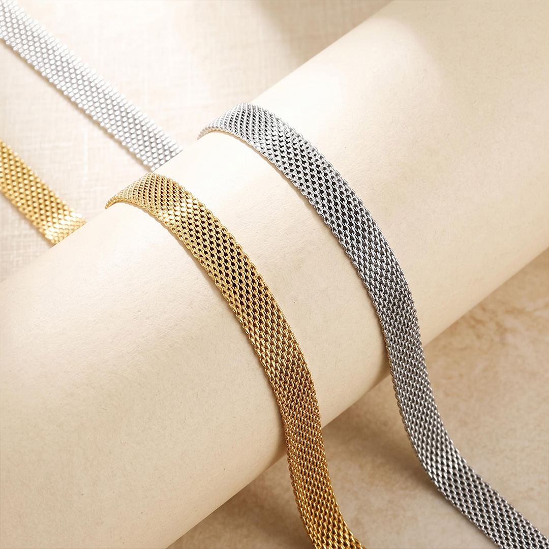 Stainless Steel Mesh Chain Choker Necklace
