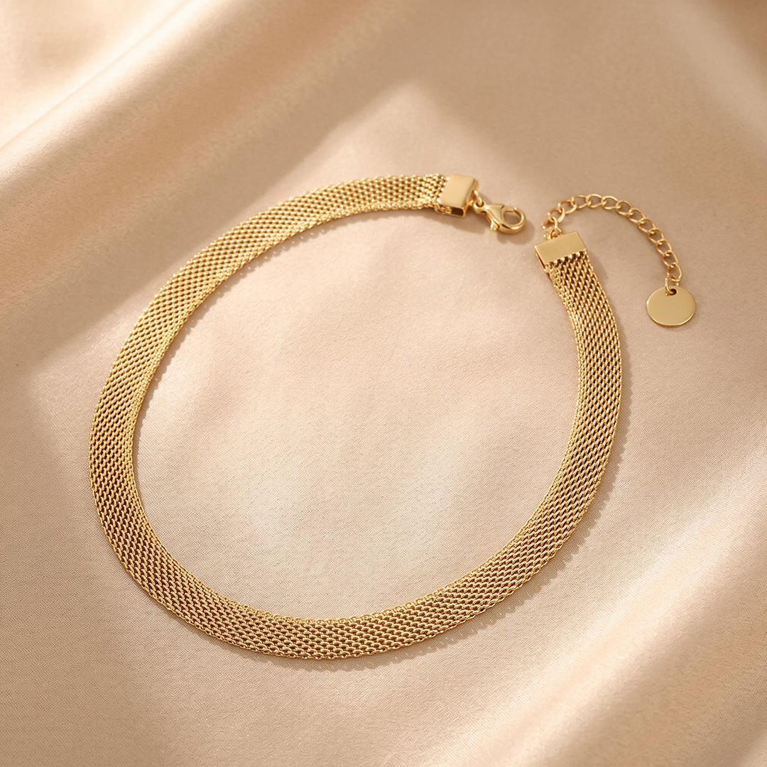 Stainless Steel Mesh Chain Choker Necklace