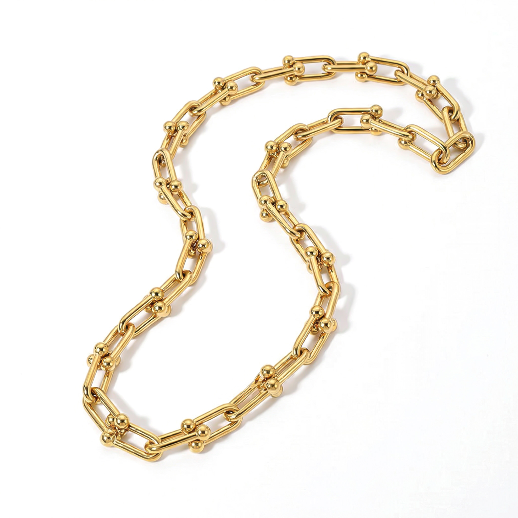  Gold Horseshoe Chain Necklace
