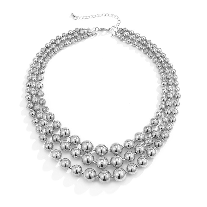  Round Beads Layered Necklace