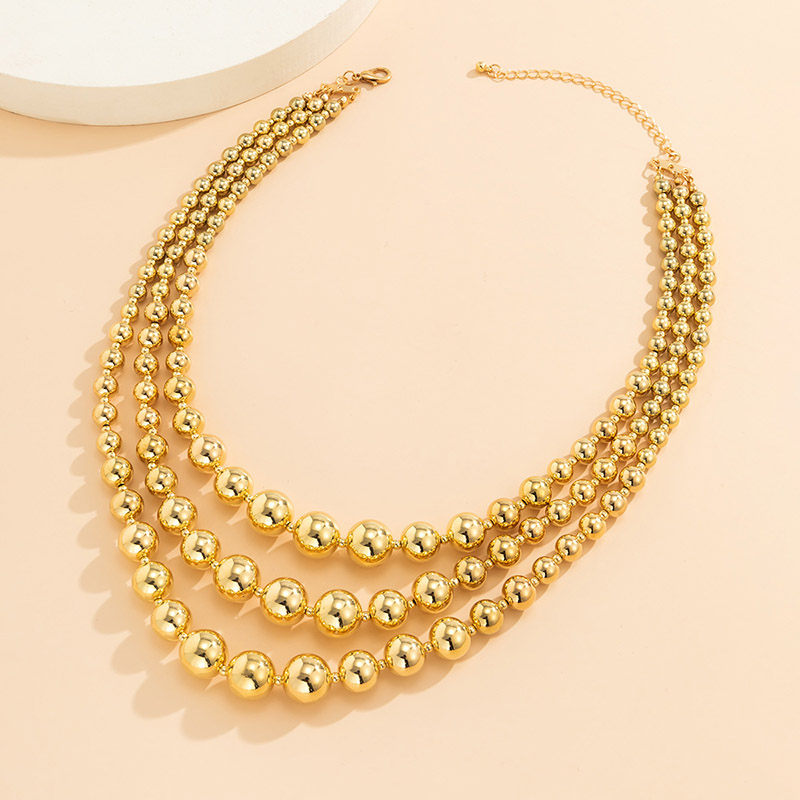  Round Beads Layered Necklace