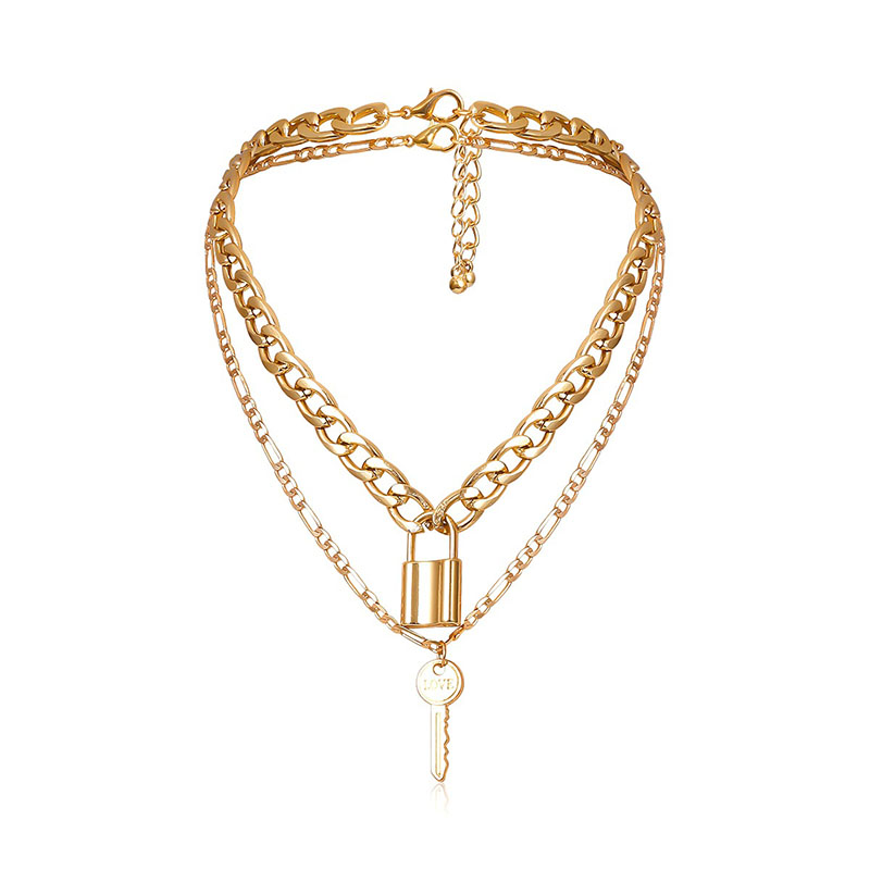  Lock & Key Layered Necklace