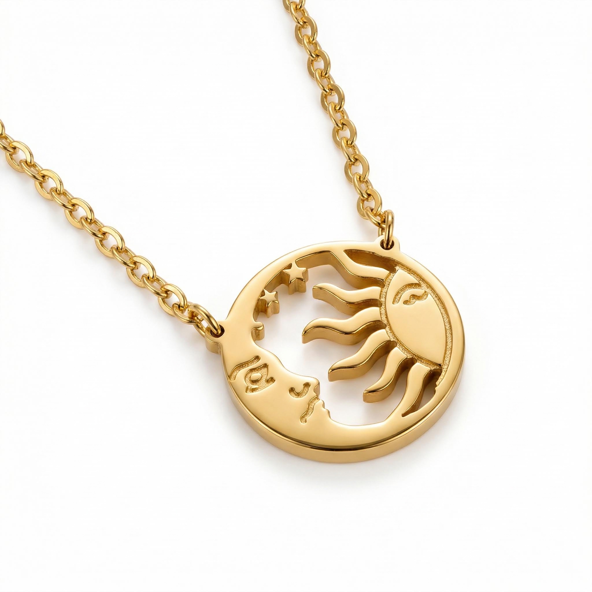 Moon Sun Star Tarot Amulet Necklace Moon Sun Star Tarot Amulet Necklace