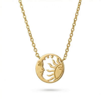 Moon Sun Star Tarot Amulet Necklace