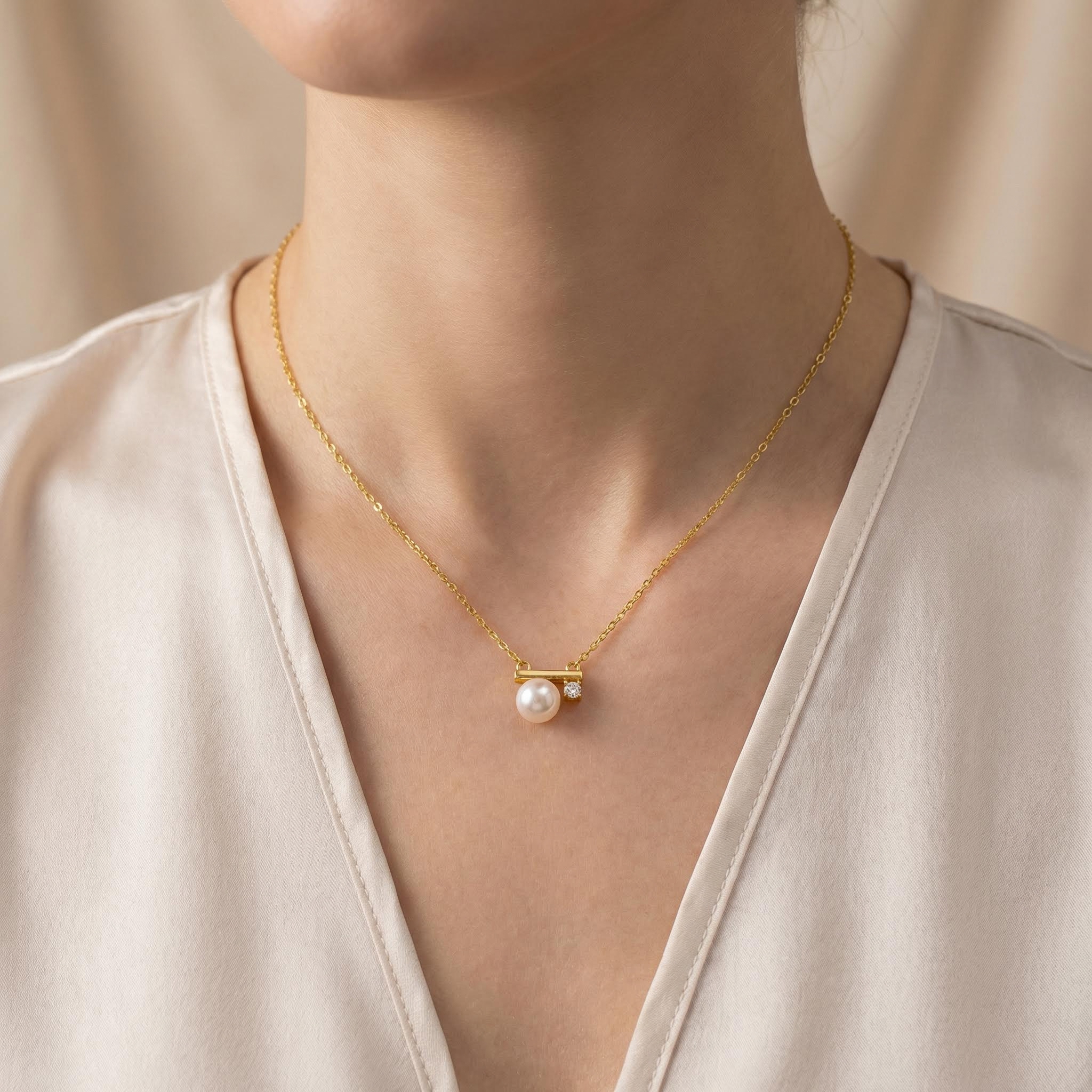 S925 Pearl Balance Necklace