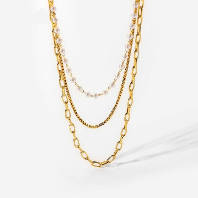 Small Pearl Chain Three-layer Necklace