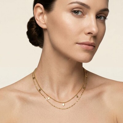 Double Layered Stainless Steel Necklace