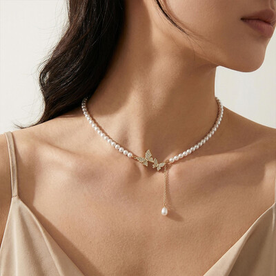 Butterfly Pearl Necklace