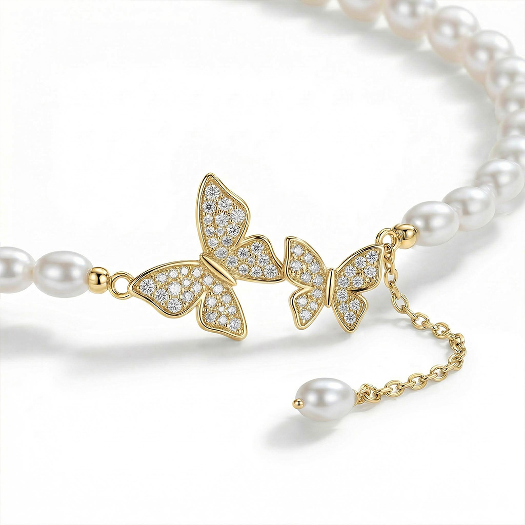 Butterfly Pearl Necklace