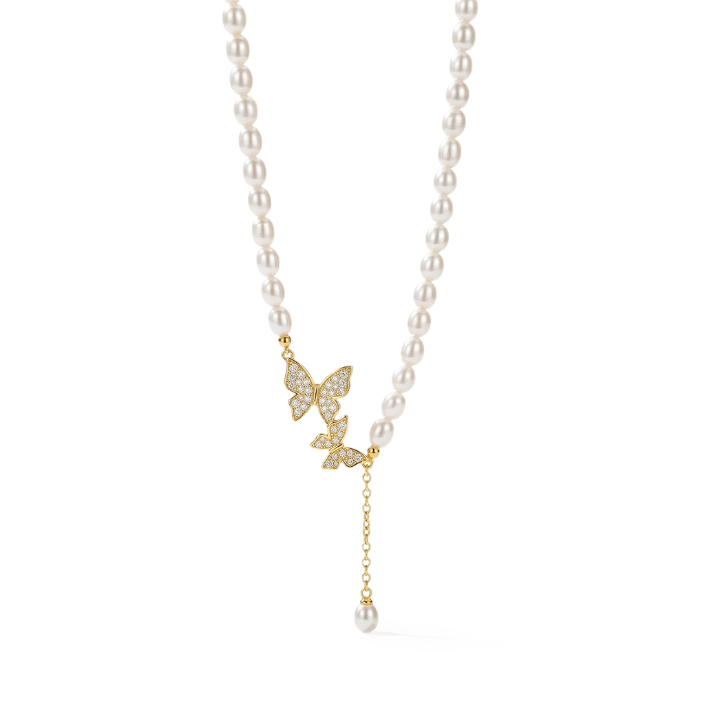 Butterfly Pearl Necklace