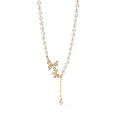 Butterfly Pearl Necklace