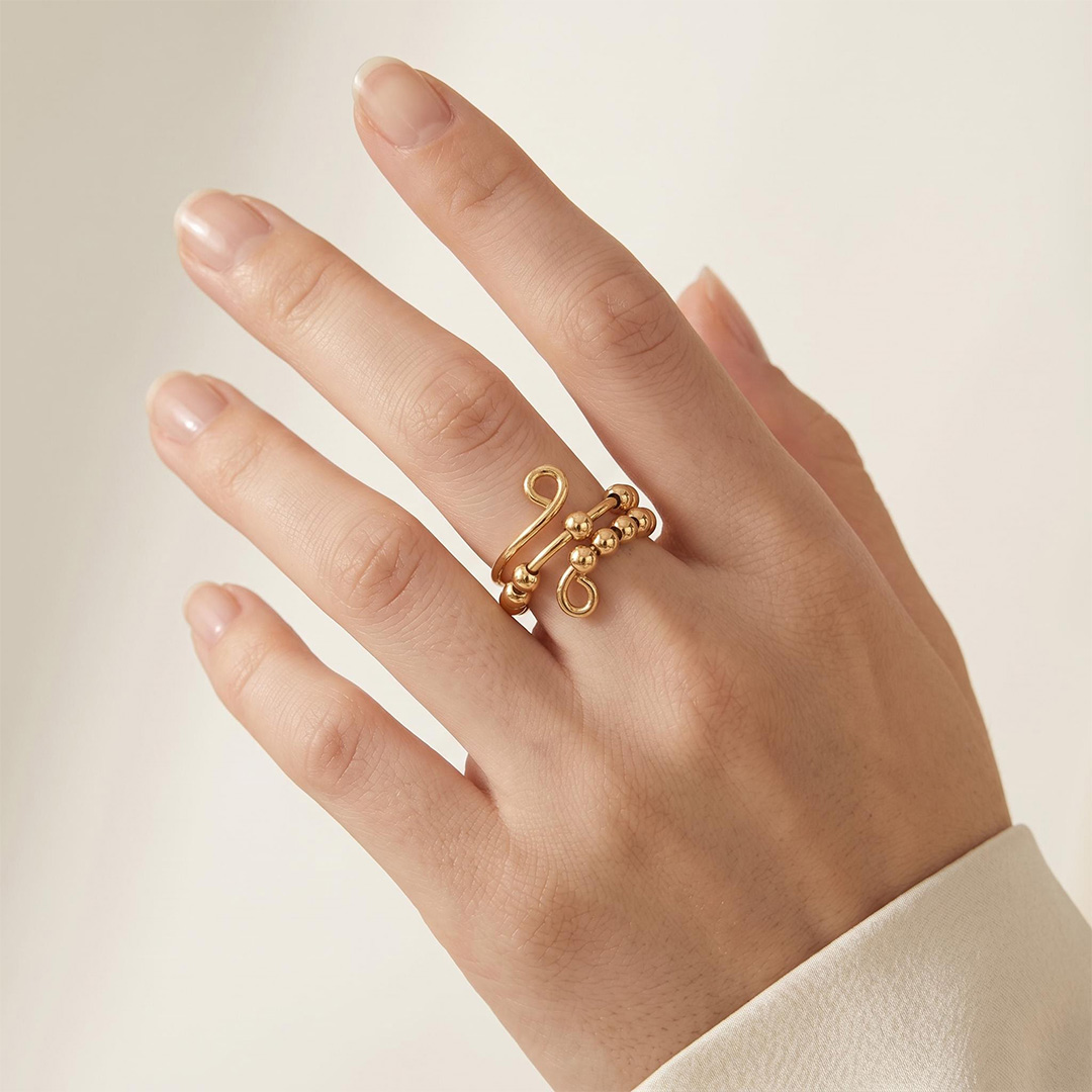 For Daughter - Drive Away Your Anxiety Circle Beads Fidget Ring