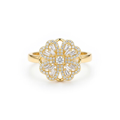 Four Leaf Clover Rotatable Anti-Stress Fidget Spinner Open Ring