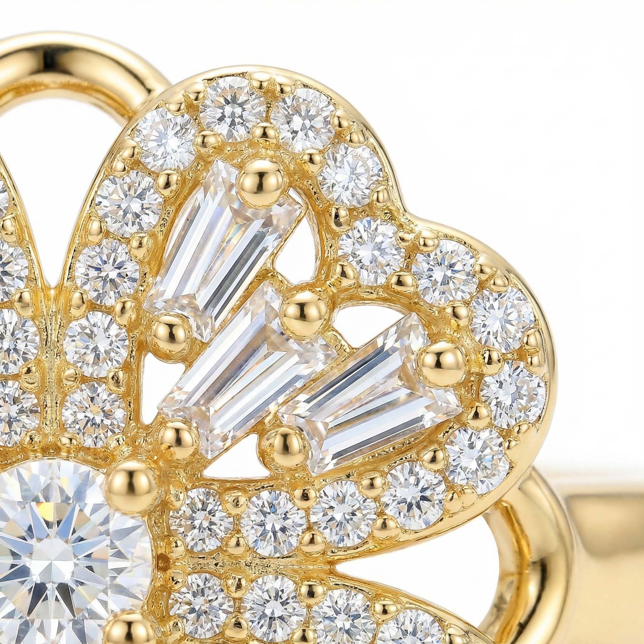 Four Leaf Clover Rotatable Anti-Stress Fidget Spinner Open Ring