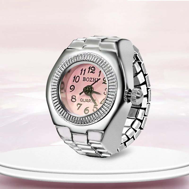 Hip-hop Style Elastic Quartz Watch Ring