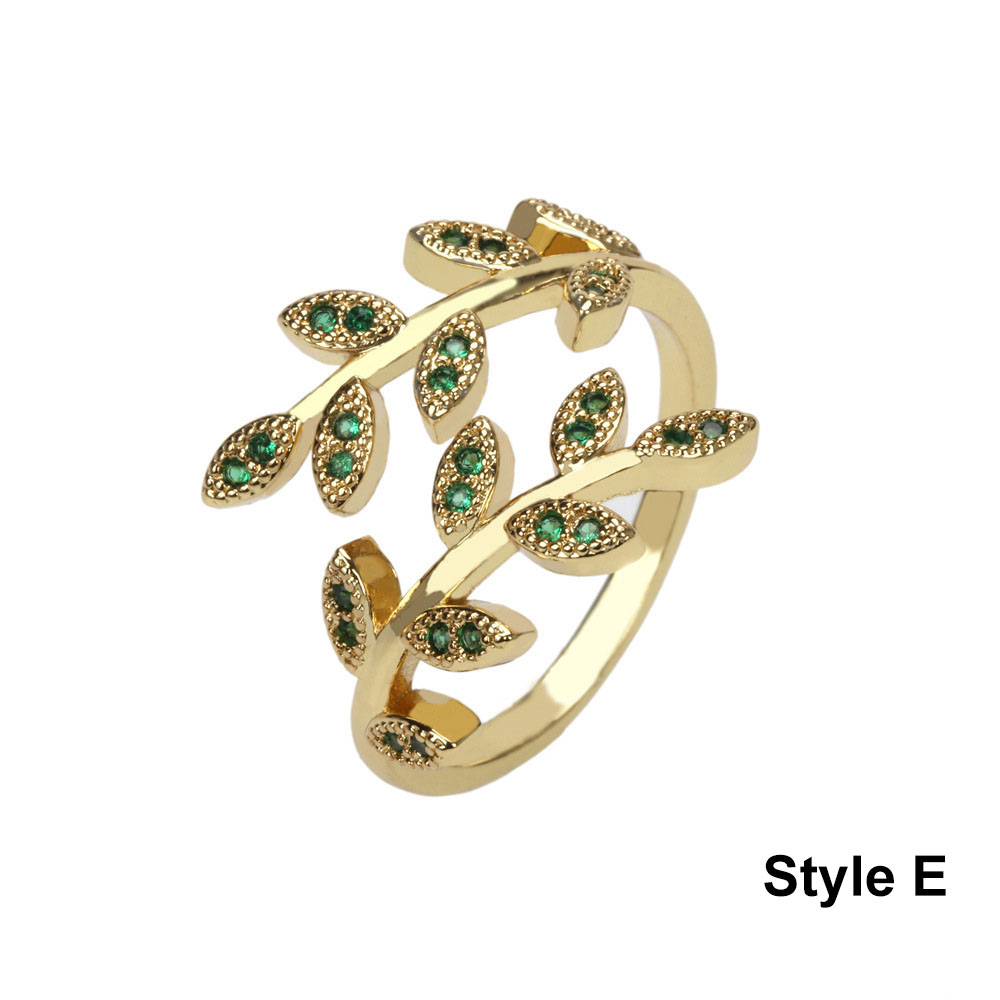  Exquisite Simple Emerald Adjustable Open Ring