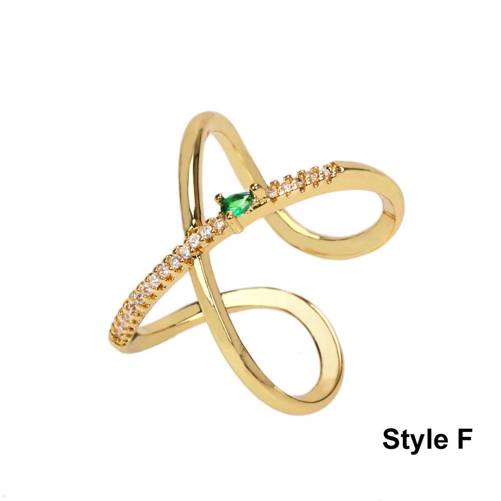  Exquisite Simple Emerald Adjustable Open Ring
