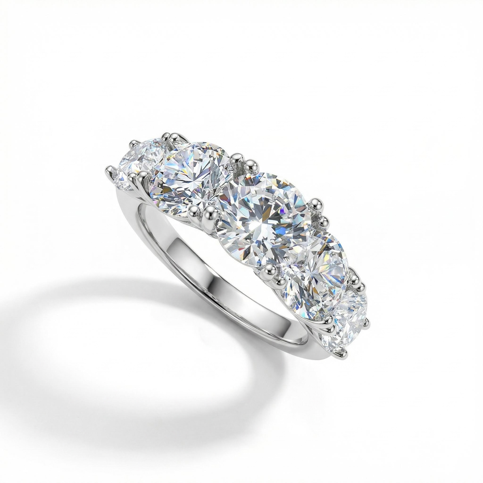 Round Cut Five Stones Ring Round Cut Five Stones Ring