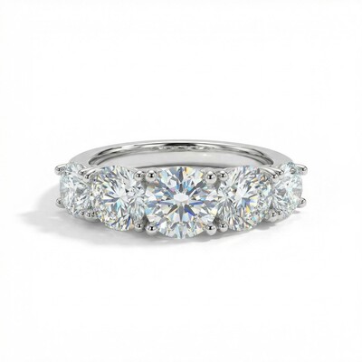  Round Cut Five Stones Ring