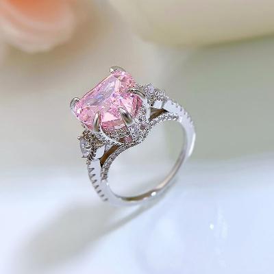 5 Prong Heart Cut Pink Stone Ring