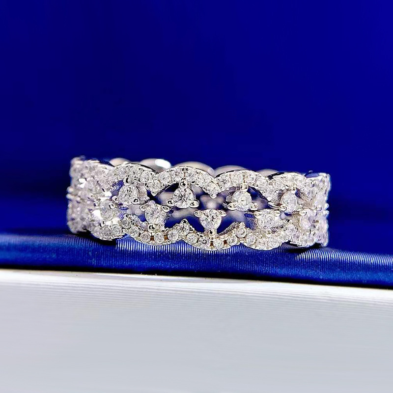 Iced Lace Thin Stacked Ring