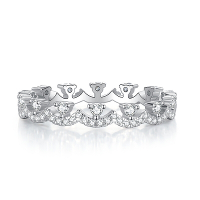 Iced Lace Thin Stacked Ring