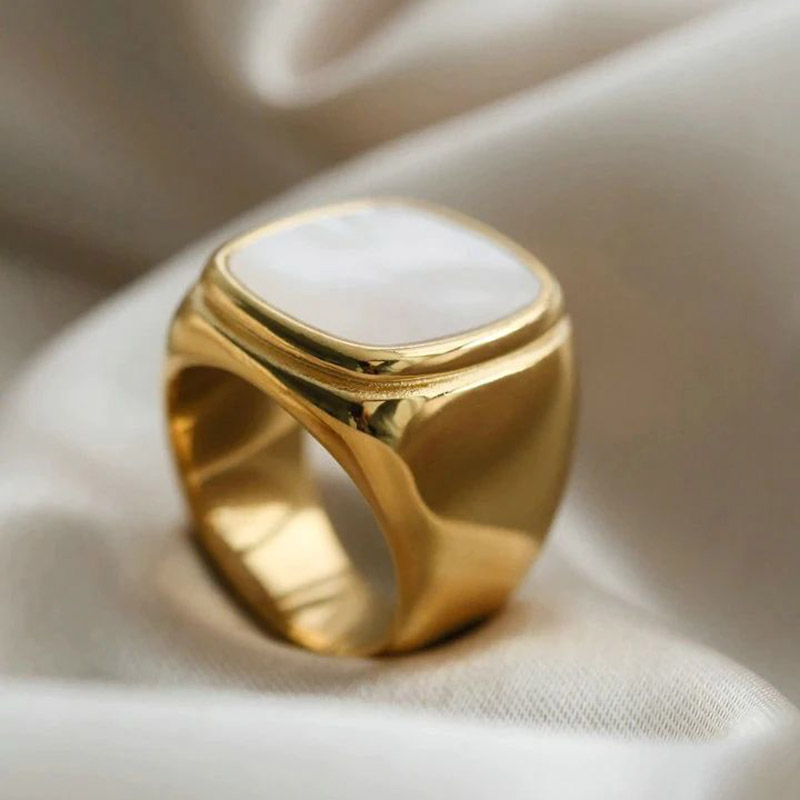  Mother of Pearl Chunky Dome Ring