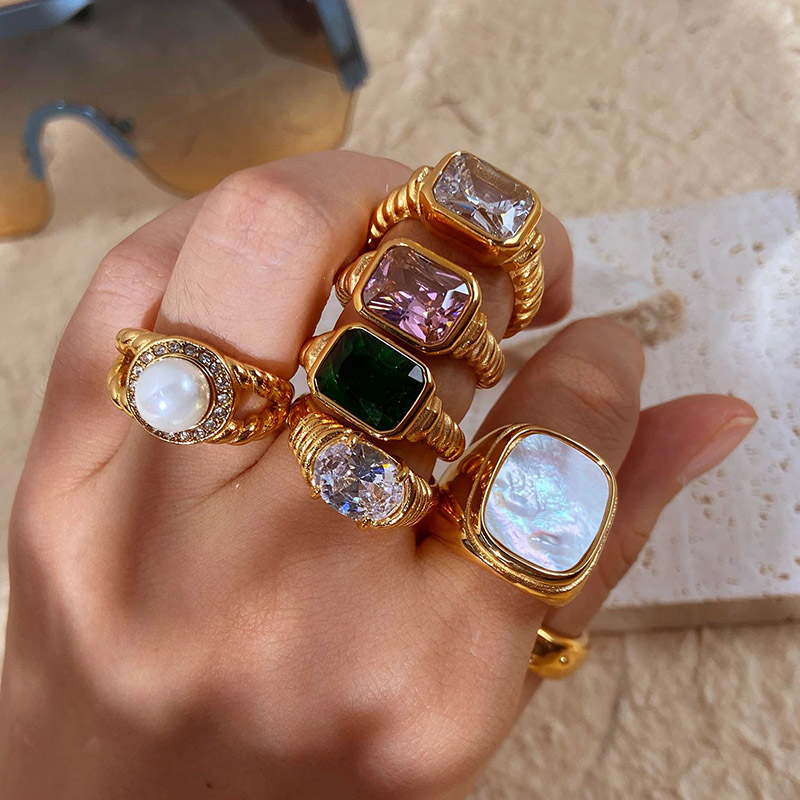  Mother of Pearl Chunky Dome Ring
