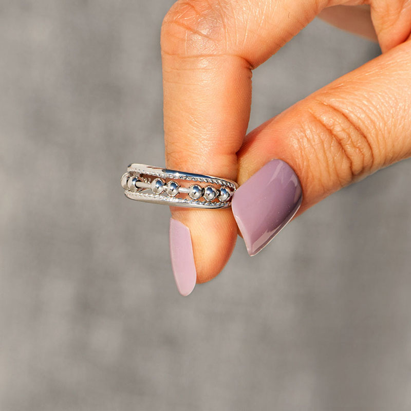 Silver Adjustable Triple Band Fidget Ring