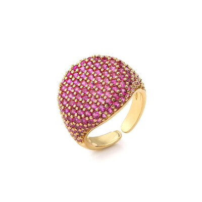  Micro Pave Open Ring in Gold