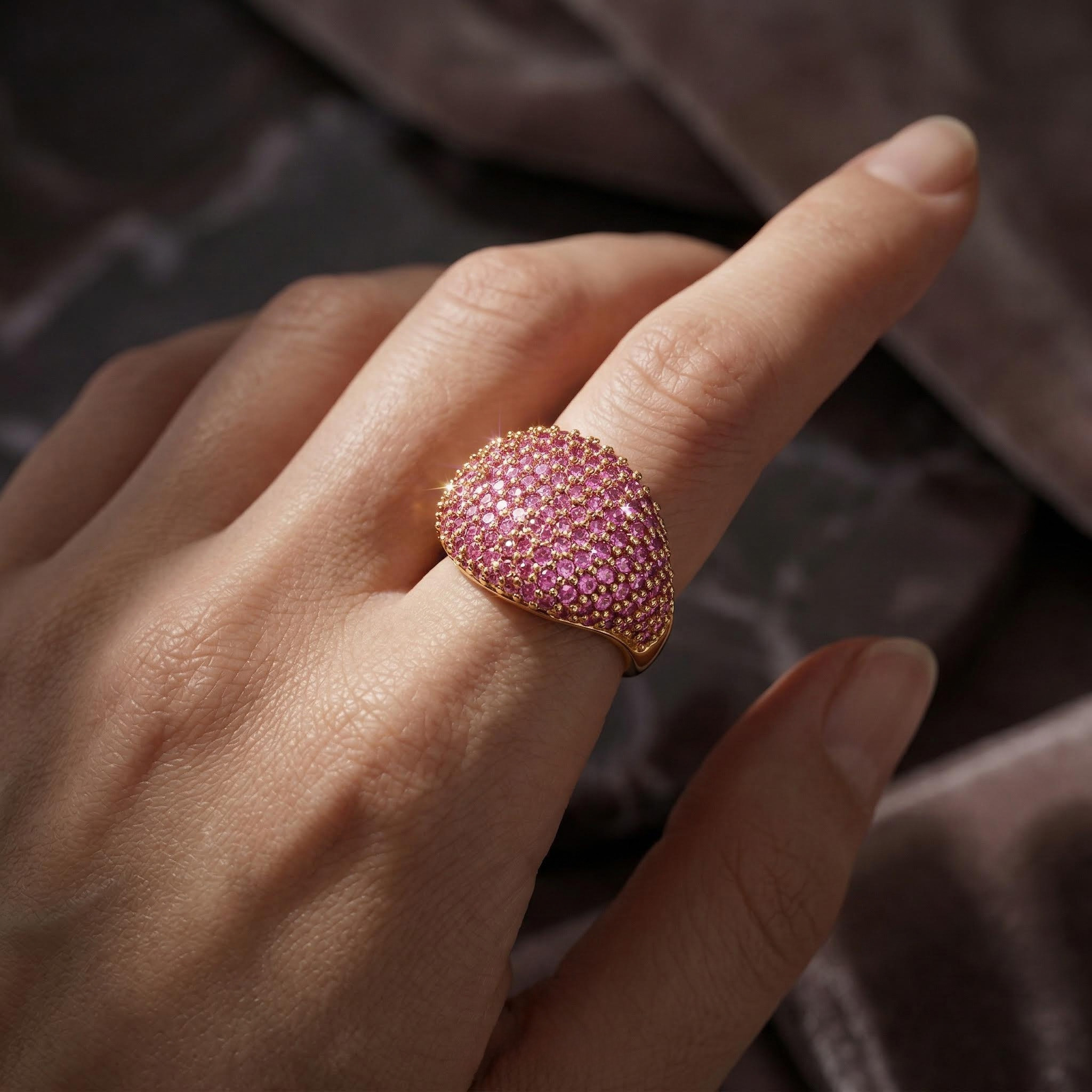  Micro Pave Open Ring in Gold