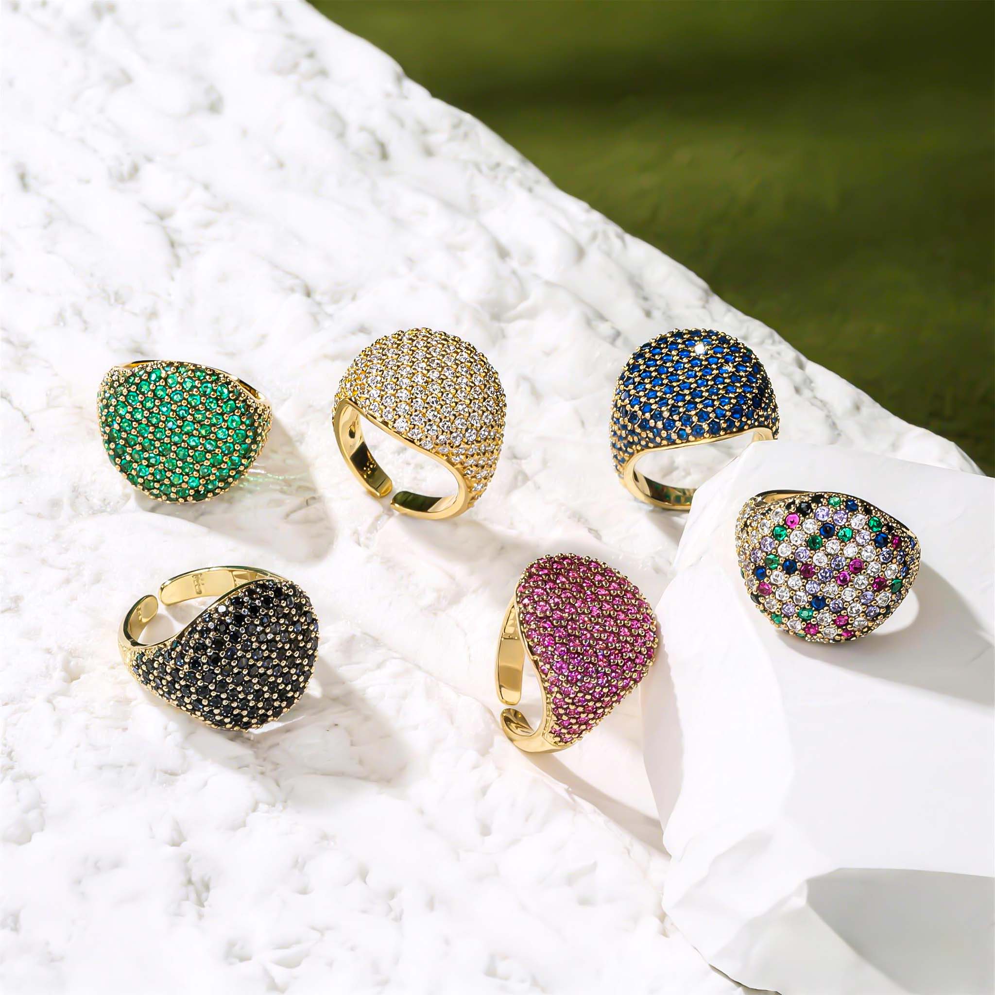  Micro Pave Open Ring in Gold