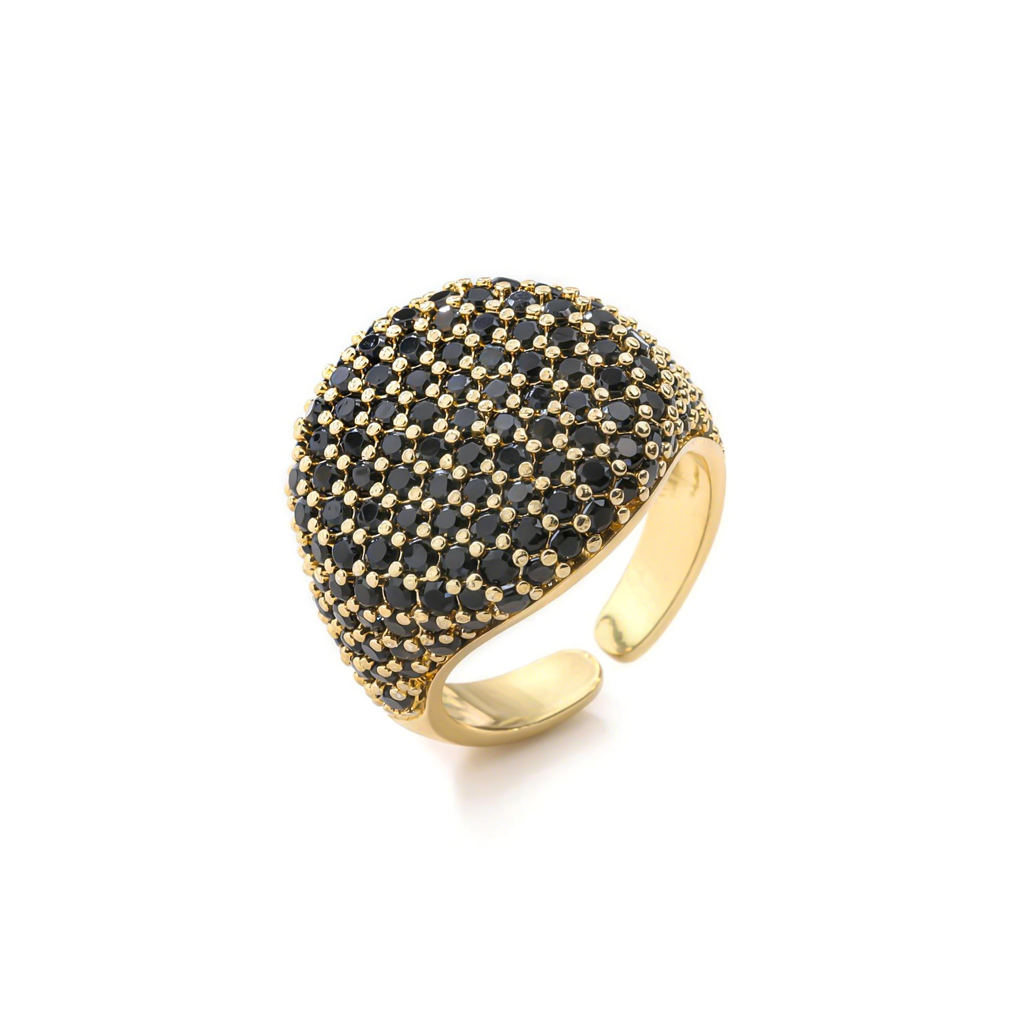  Micro Pave Open Ring in Gold