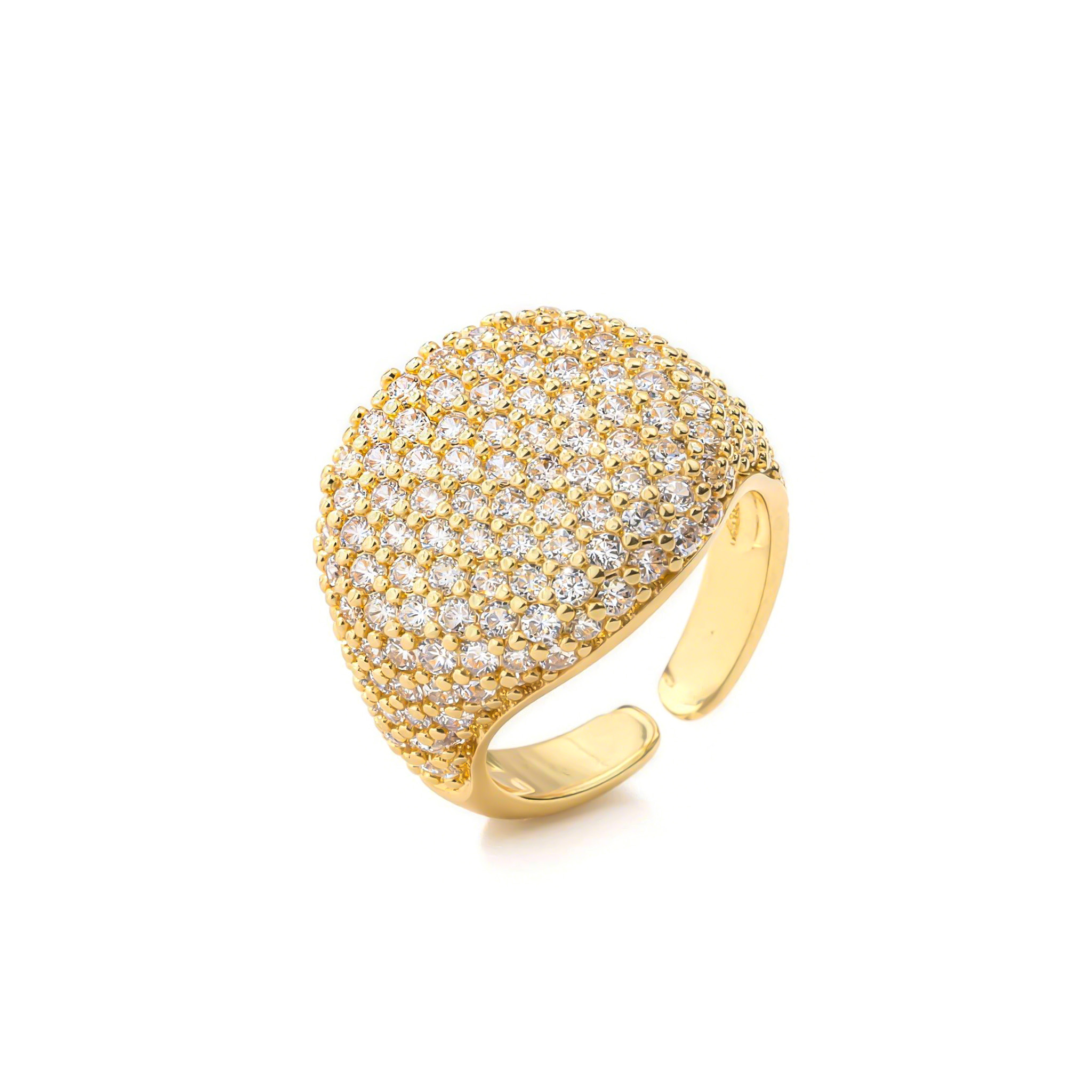  Micro Pave Open Ring in Gold