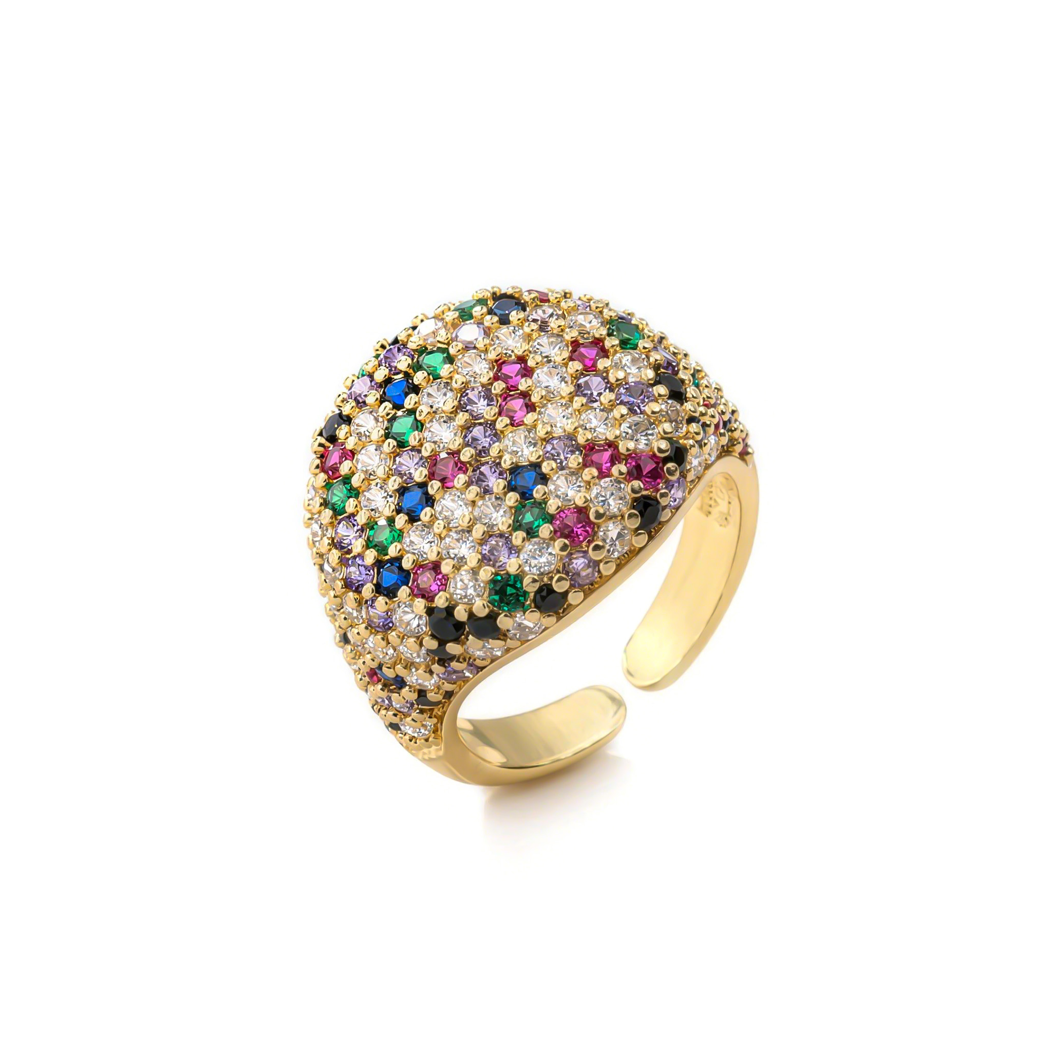  Micro Pave Open Ring in Gold