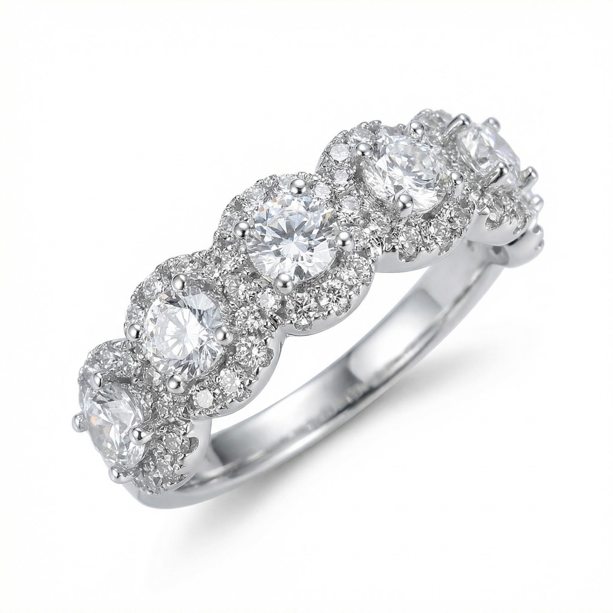 3.0 Ct Round Cut Halo Band