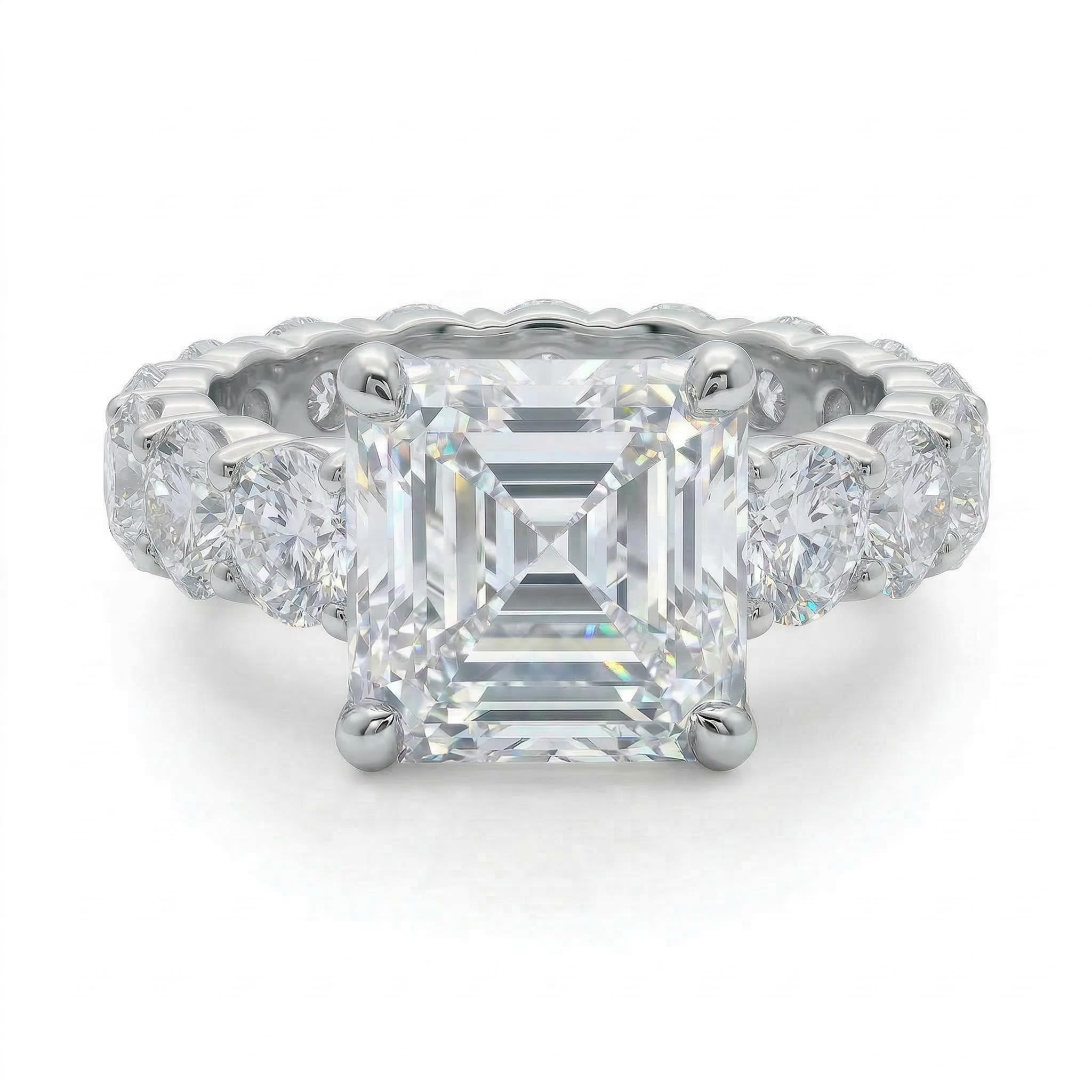 3.2 Ct Asscher Cut Ring Set
