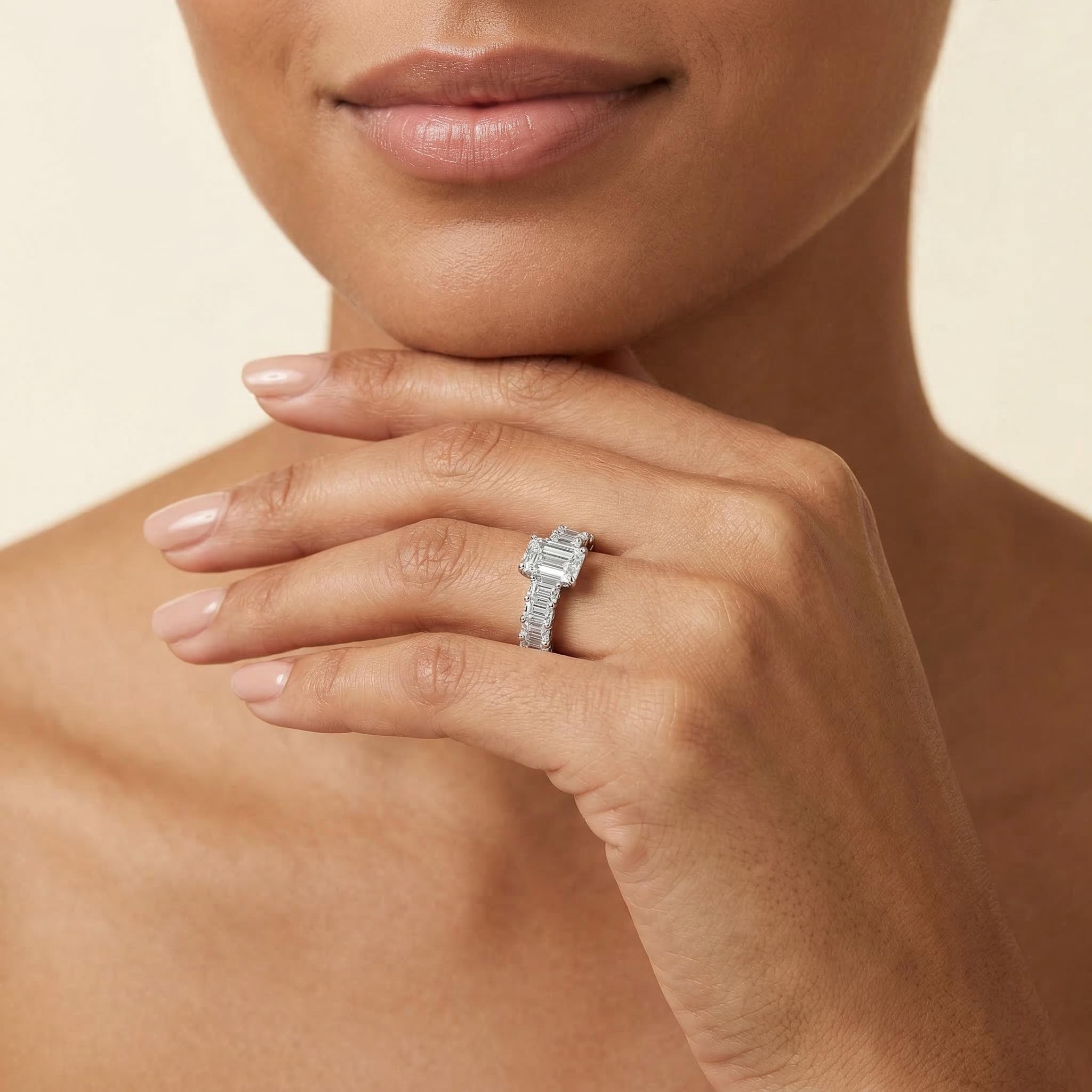 2.8 Ct Emerald Cut Ring