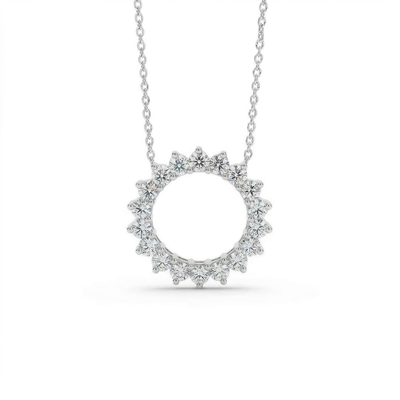 Women's Circle Paved Necklace
