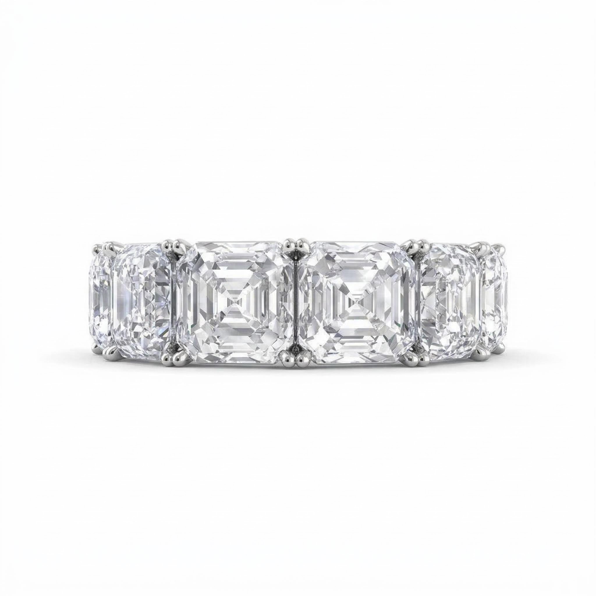 4.0 Ct Asscher Cut Eternity Band