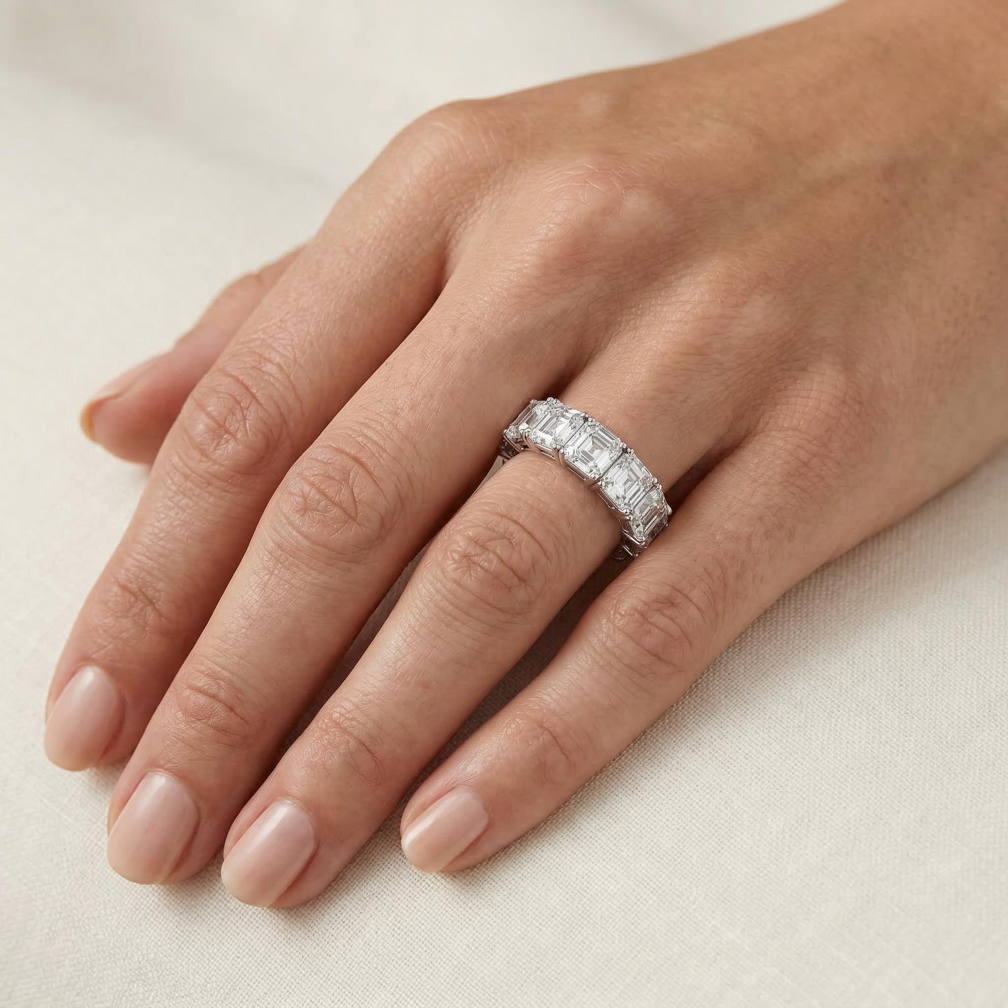 4.0 Ct Asscher Cut Eternity Band