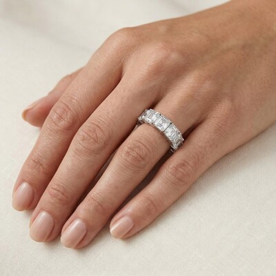 4.0 Ct Asscher Cut Eternity Band