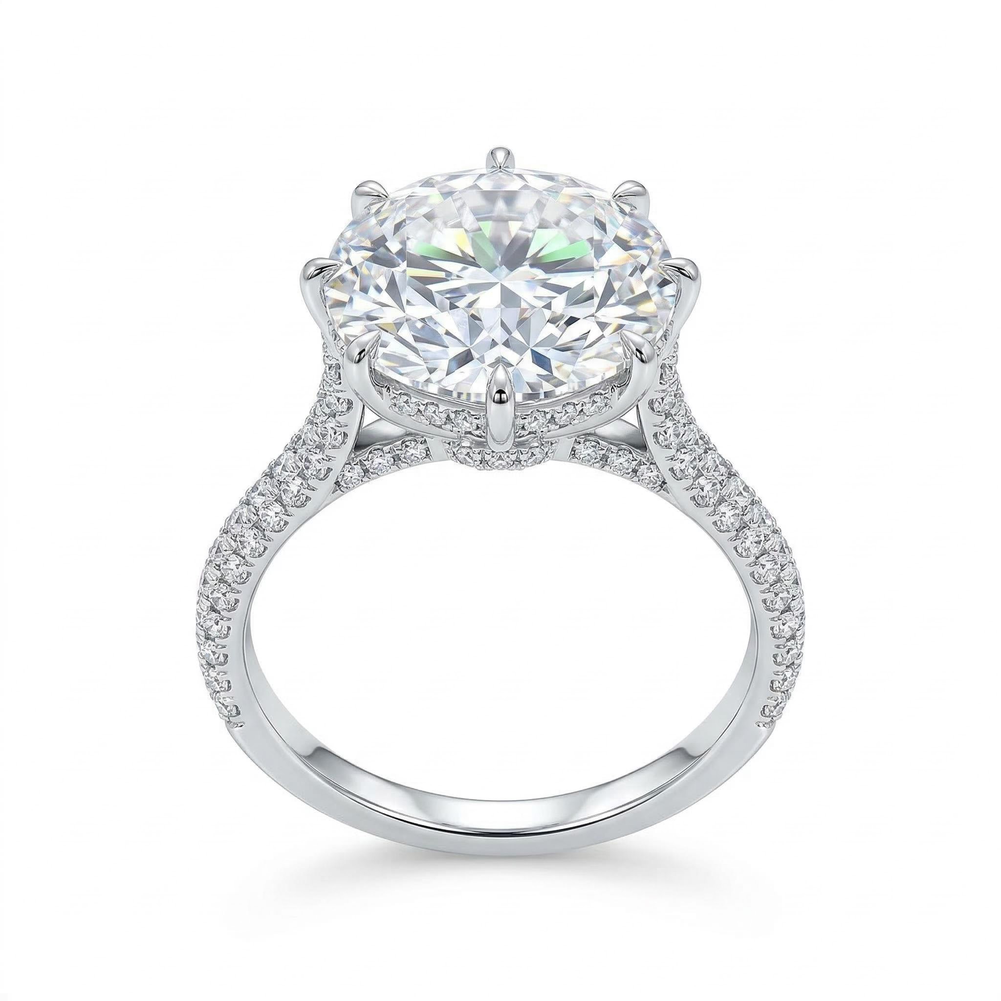 Classic 8-Claw Round Cut Engagement Ring