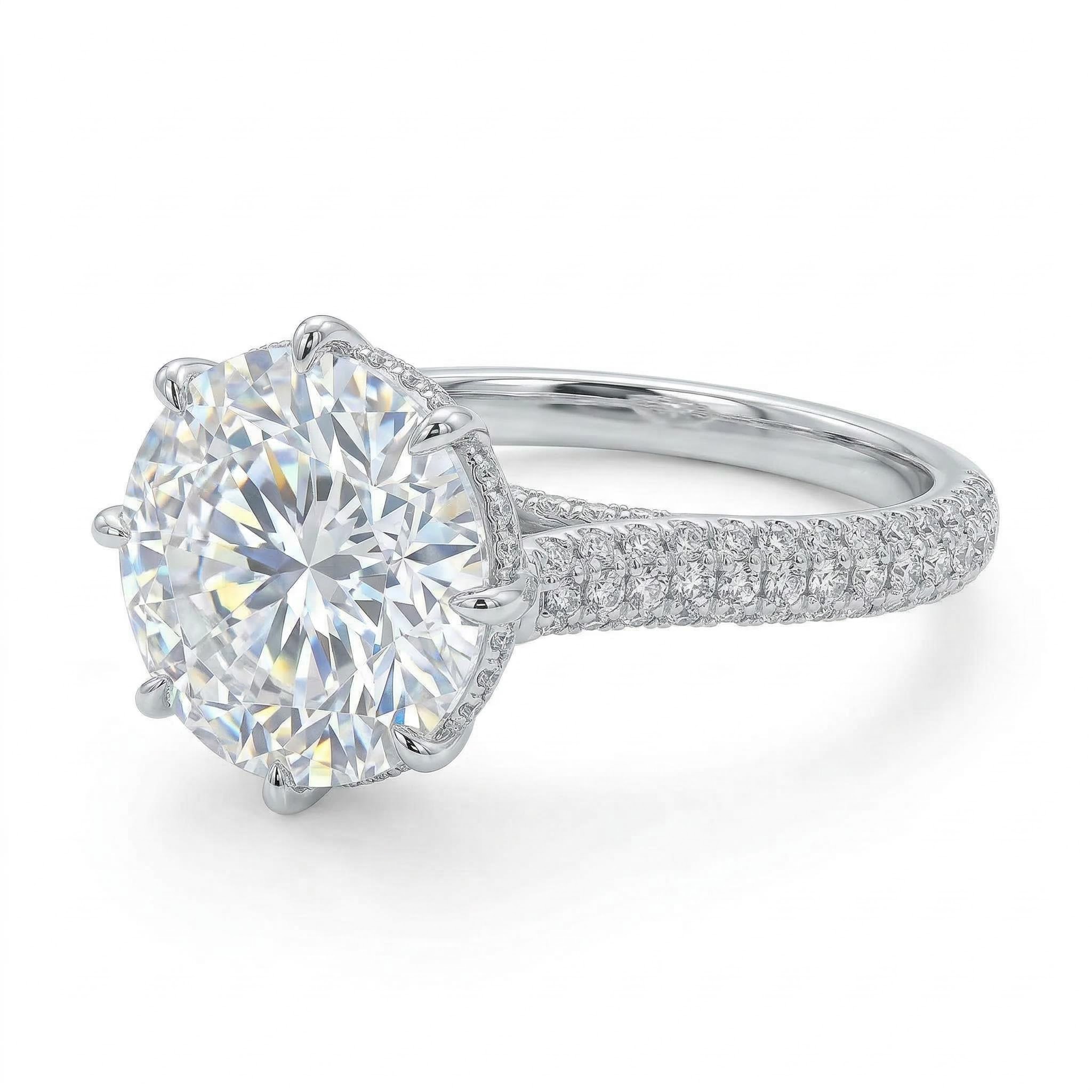 Classic 8-Claw Round Cut Engagement Ring