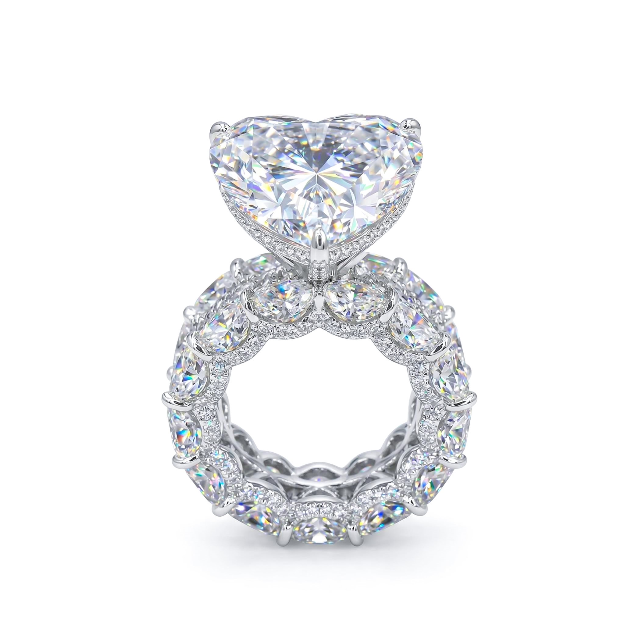 Eternity Heart Cut S925 Silver Ring Set