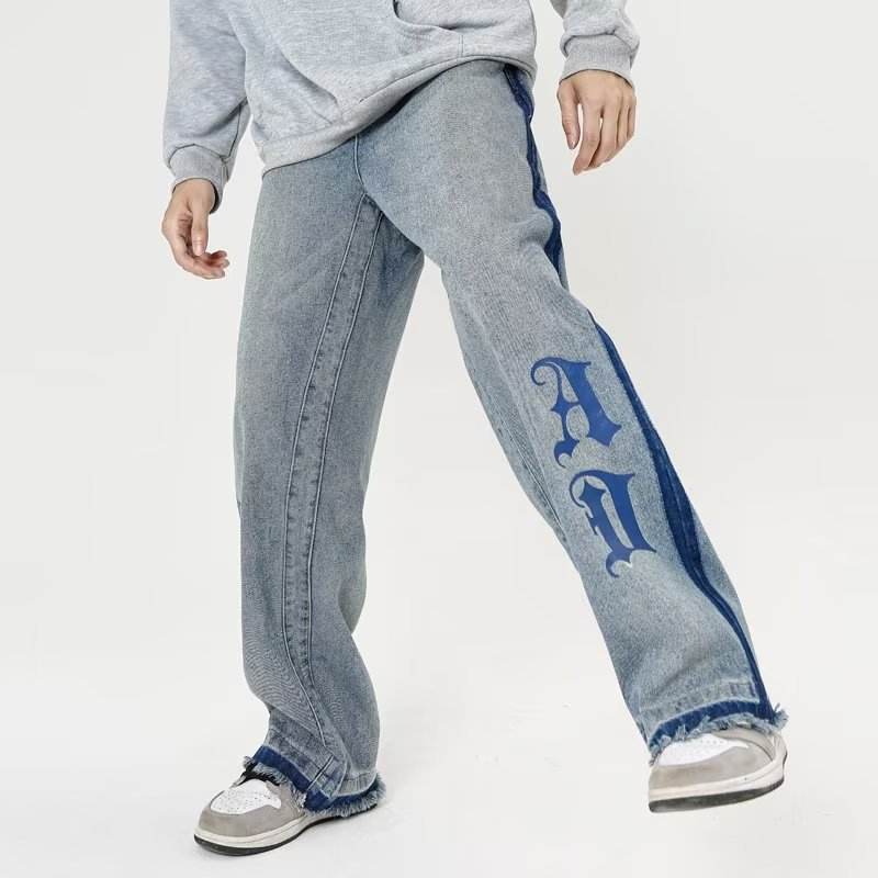 Trendy Letter Straight Leg Jeans