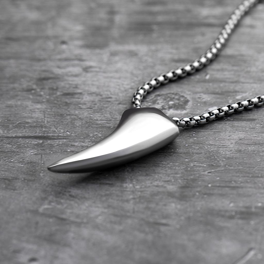 Stainless Steel Wolf Tooth Pendant