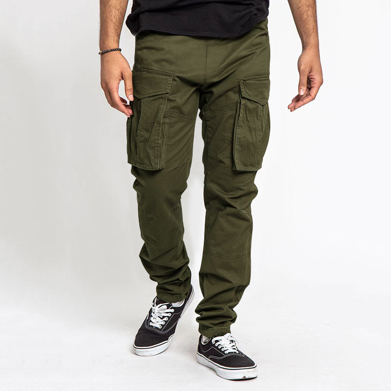 Multi Pockets Solid Color Cargo Pants